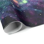 Papier Cadeau Roche spatiale cool de la galaxie violette (Coin rond)