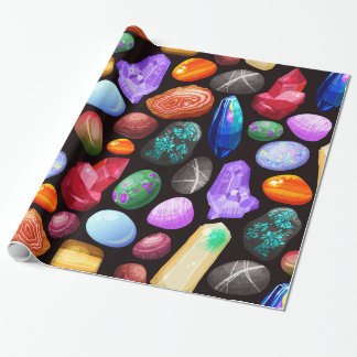 Papier Cadeau Rocher réaliste coloré et Motif cristal