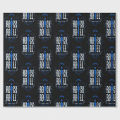 Papier Cadeau Rocher Vintage Bleu Et Rouleau (Plat)