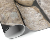 Papier Cadeau Roches empilées Mur de pierre (Coin rond)