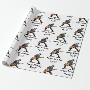 Papier Cadeau Rock and Roll Skeletons Anniversaire