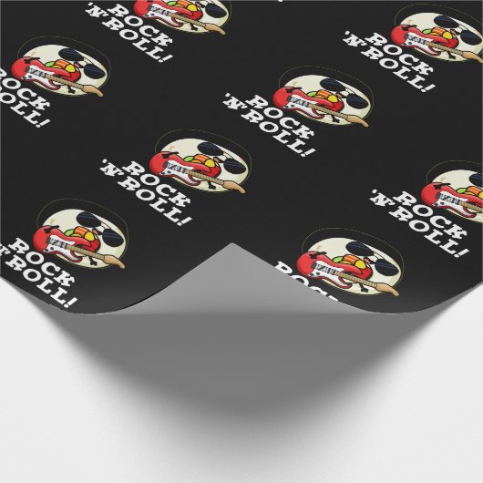 Papier Cadeau Rock n Roll Funny Sushi Roll Pun Dark BG (Coin)