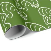 PAPIER CADEAU ROCKABILLY YELL (À FEUILLAGE PERSISTANT) (Coin rond)