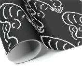 PAPIER CADEAU ROCKABILLY YELL (NOIR) (Coin rond)