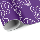 PAPIER CADEAU ROCKABILLY YELL (VIOLET) (Coin rond)