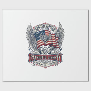 Papier Cadeau Rocker du bandana patriotique Gloire Ancienne Méta