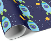Papier Cadeau Rocket Retro (Coin rond)