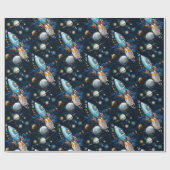 Papier Cadeau Rocketship Space Adventure (Plat)