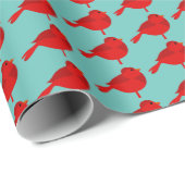 Papier Cadeau Rockin Robin Cardinal Rouge Cardinal mignon Enfant (Coin rond)