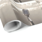 Papier Cadeau Rocks And Roll Microphone (Coin rond)