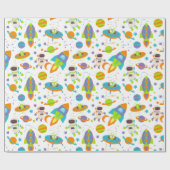 Papier Cadeau Rocks et astronautes spatiaux (Plat)