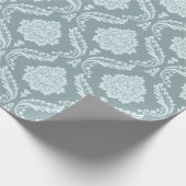 Papier Cadeau Rococo Damask Pattern Duck Egg Blue+Teal (Coin)