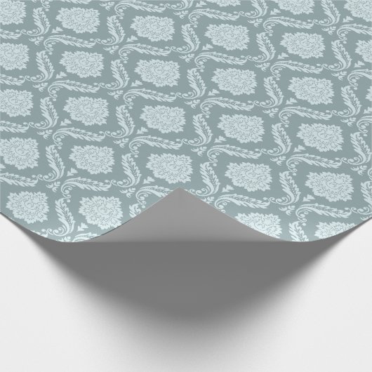 Papier Cadeau Rococo Damask Rpt Pattern Duck Egg Blue+Teal (Coin)