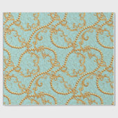 Papier Cadeau Rococo éléments dorés sans couture motif. Texte or (Plat)