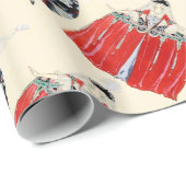 PAPIER CADEAU ROCOCO LADIES ART DÉCO DESIGN MODE COSTUME (Coin rond)