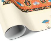 PAPIER CADEAU ROCOCO LADIES ART DÉCO DESIGN MODE COSTUME (Coin rond)