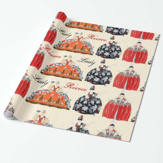 PAPIER CADEAU ROCOCO LADY ART DÉCO MODE COSTUME DESIGNER (Déroulé)