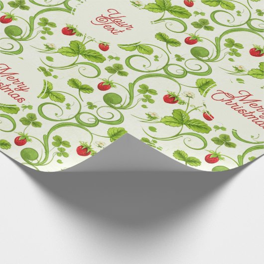 Papier Cadeau Rococo Revival Wild Strawberry & Clover Custom (Coin)