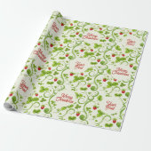 Papier Cadeau Rococo Revival Wild Strawberry & Clover Custom (Déroulé)
