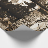 Papier Cadeau Rodeo Cowboy Russe Pays Ouest (Coin)