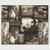 Papier Cadeau Rodeo Cowboy Russe Pays Ouest (Plat)