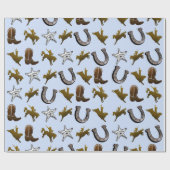 Papier Cadeau Rodéo de Old West Cowboy (Plat)