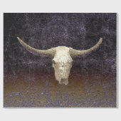 Papier Cadeau Rodéo Purple Art Brown Texture Rustique Taureau (Plat)