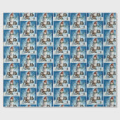 Papier Cadeau Rogh Collie avec Snowman Christmas (Plat)