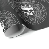 Papier Cadeau Roi des morts : Dark Gothic Royal Sigil Noir (Coin rond)