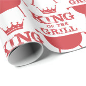 Papier Cadeau Roi Du Grill, Rouge (Coin rond)