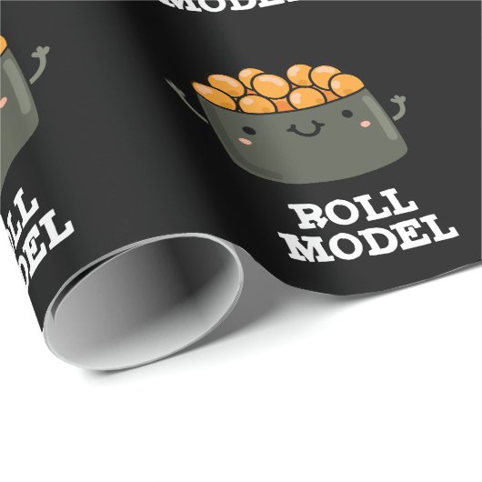 Papier Cadeau Roll Model Funny Food Sushi Roll Pun (Coin rond)