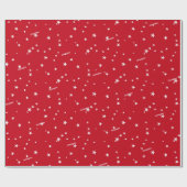 Papier Cadeau Roll, Nom, Festive Red & White Stars Motif (Plat)