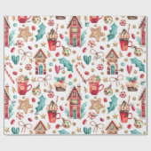 Papier Cadeau Roll, Nom sur Magical Candy Maisons, Motif sucré (Plat)