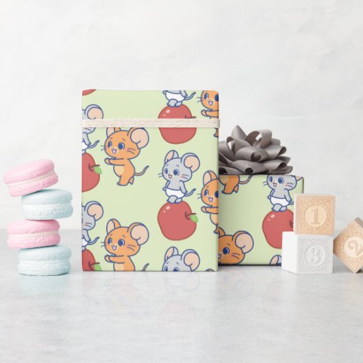 Papier Cadeau Rollage Anime Tuffy et Jerry Apple (Baby Shower)