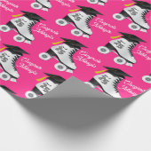 Papier Cadeau Roller Skate Graduation Party patinoire rose (Coin)