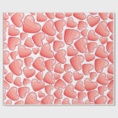 Papier Cadeau Romantic Celebration Pink Heart Wrapping Paper (Plat)