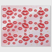 Papier Cadeau Romantic chic luxe red lips (Plat)