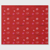 Papier Cadeau Romantic dark red kisses (Plat)