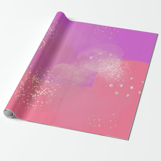 Papier Cadeau Romantic glitter pink art (Déroulé)