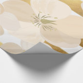 Papier Cadeau Romantic Le Fleur pâle - l'or rose barre élégant (Coin)