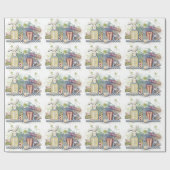 Papier Cadeau Romantique Joyeux Lapin de Pâques Salutation Envel (Plat)