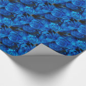 Papier Cadeau Romantique Love Blue Glitter Glamour Roses (Coin)