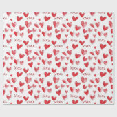 Papier Cadeau Romantique Love Heart XOXO Mariage (Plat)