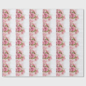 Papier Cadeau Romantique Mariage Love Soft Rose Flower Bouquet (Plat)