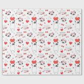 Papier Cadeau Romantique Red Heart Carlin Amour | Saint Valentin (Plat)