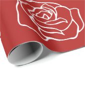 Papier cadeau Romantique Red Rose (Coin rond)