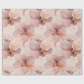 Papier Cadeau Romantique Rose Blush Rose or Floral (Plat)