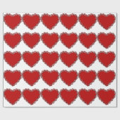 Papier Cadeau Romantique Valentine amour coeur rouge (Plat)