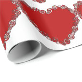 Papier Cadeau Romantique Valentine amour coeur rouge (Coin rond)