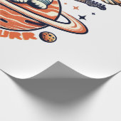 Papier Cadeau Ronron cosmique - Chat guitariste astro (Coin)